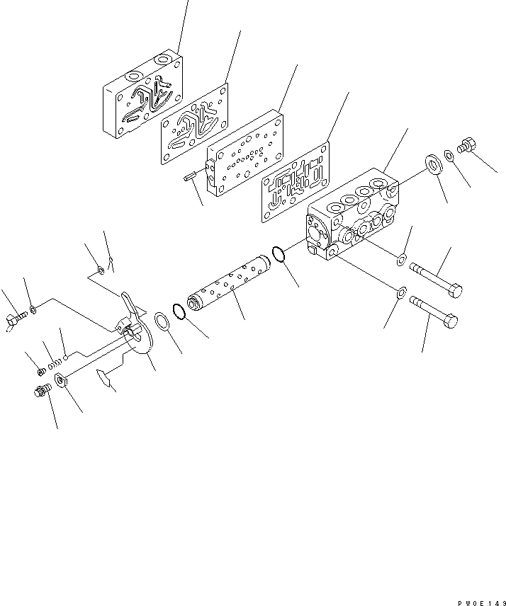 Схема запчастей Komatsu PC58UU-3 - MULTI PATERN (КЛАПАН) (WAY) (СЕВ. АМЕРИКА СПЕЦ-Я.) ГИДРАВЛИКА