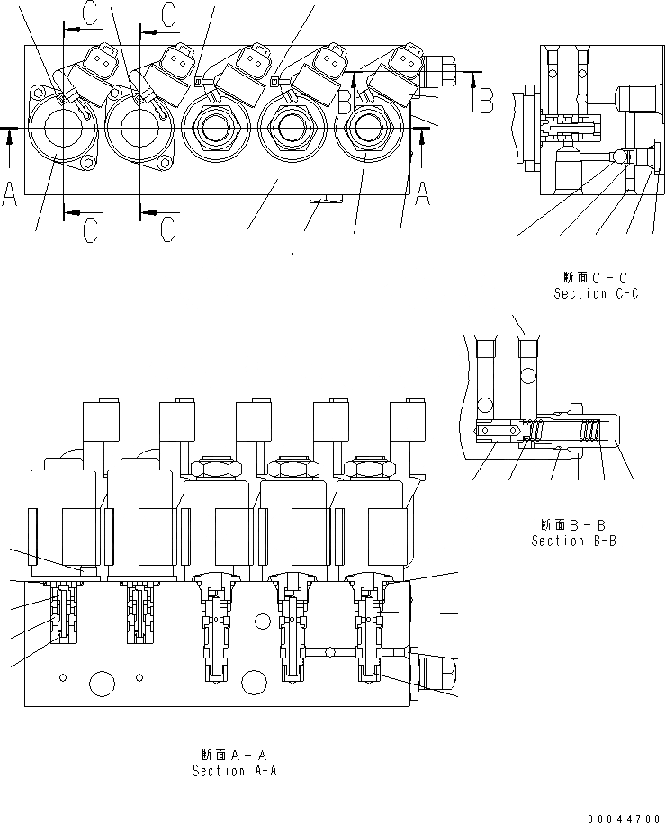 Схема запчастей Komatsu PC58UU-3 - P.P.C. ОСНОВН. ЛИНИЯ (СОЛЕНОИДНЫЙ КЛАПАН) ГИДРАВЛИКА