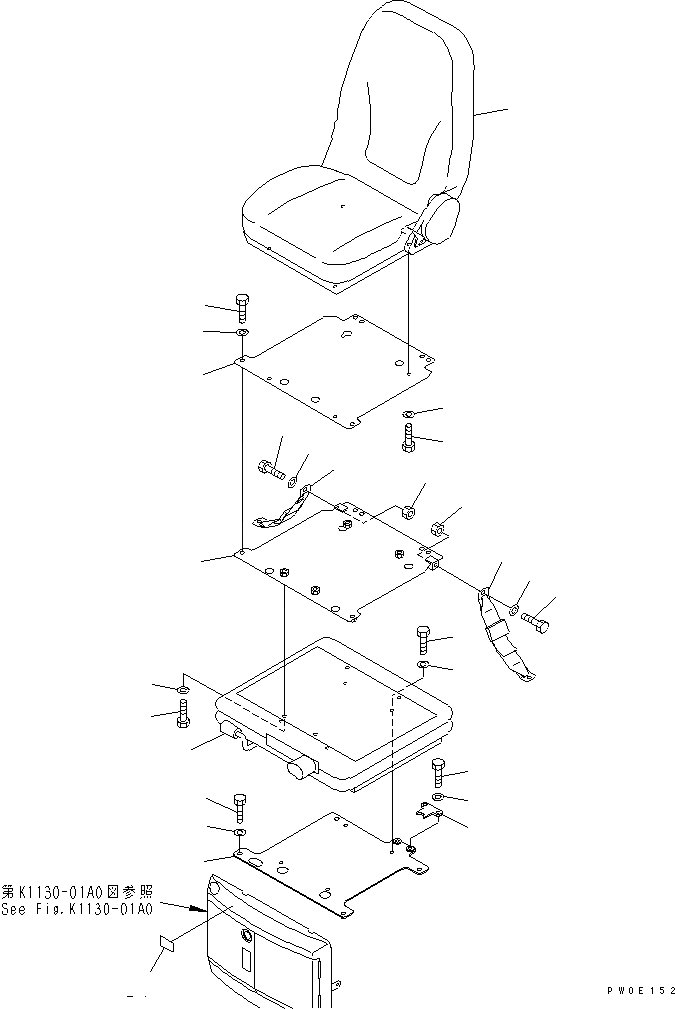 Схема запчастей Komatsu PC58UU-3 - СИДЕНЬЕ ОПЕРАТОРА (SUSPENTION) (СЕВ. АМЕРИКА СПЕЦ-Я.) КАБИНА ОПЕРАТОРА И СИСТЕМА УПРАВЛЕНИЯ