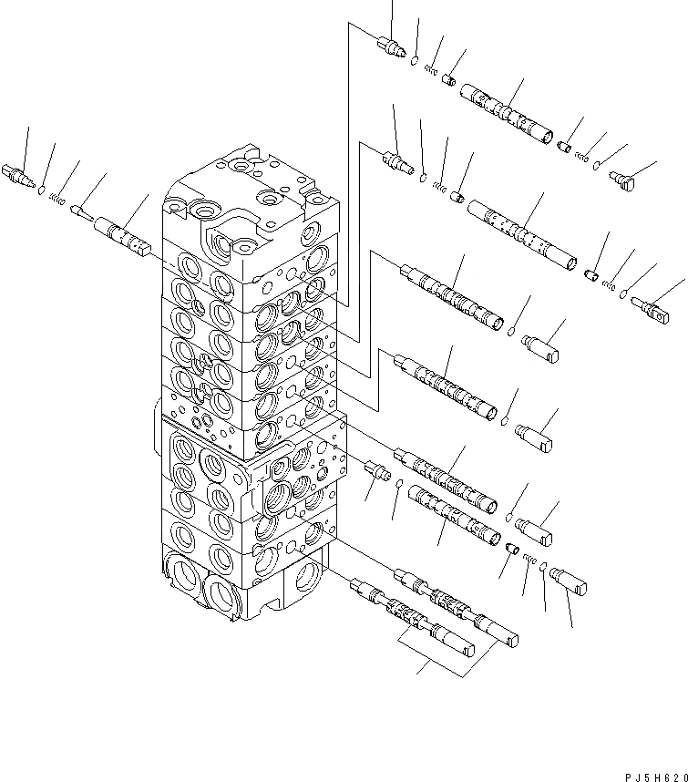 Схема запчастей Komatsu PC58UU-3 - ОСНОВН. КЛАПАН (8-КЛАПАН) (/) ОСНОВН. КОМПОНЕНТЫ И РЕМКОМПЛЕКТЫ