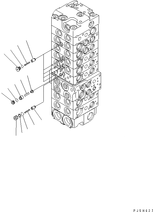 Схема запчастей Komatsu PC58UU-3 - ОСНОВН. КЛАПАН (8-КЛАПАН) (/) ОСНОВН. КОМПОНЕНТЫ И РЕМКОМПЛЕКТЫ
