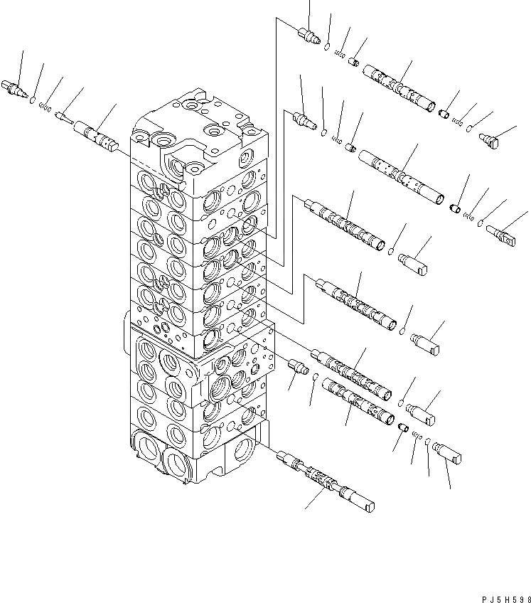Схема запчастей Komatsu PC58UU-3 - ОСНОВН. КЛАПАН (9-КЛАПАН) (/) (ДЛЯ НАВЕСН. ОБОРУД.) ОСНОВН. КОМПОНЕНТЫ И РЕМКОМПЛЕКТЫ