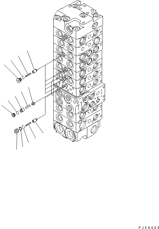 Схема запчастей Komatsu PC58UU-3 - ОСНОВН. КЛАПАН (9-КЛАПАН) (/) (ДЛЯ НАВЕСН. ОБОРУД.) ОСНОВН. КОМПОНЕНТЫ И РЕМКОМПЛЕКТЫ