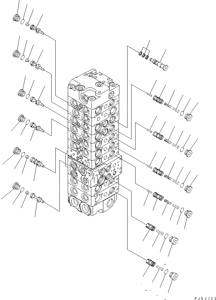 Схема запчастей Komatsu PC58UU-3 - ОСНОВН. КЛАПАН (9-КЛАПАН) (/) (ДЛЯ НАВЕСН. ОБОРУД.) ОСНОВН. КОМПОНЕНТЫ И РЕМКОМПЛЕКТЫ