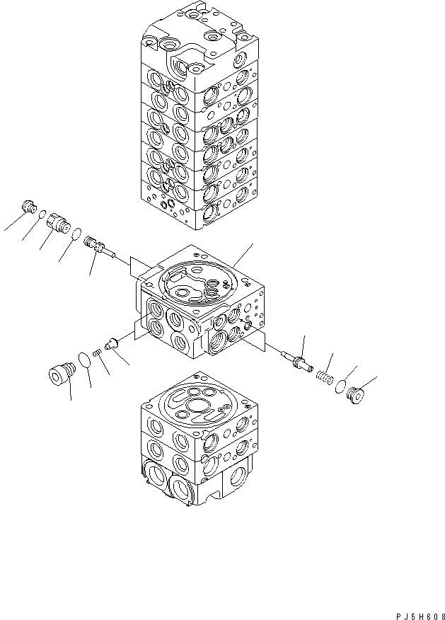 Схема запчастей Komatsu PC58UU-3 - ОСНОВН. КЛАПАН (9-КЛАПАН) (/) (ДЛЯ НАВЕСН. ОБОРУД.) ОСНОВН. КОМПОНЕНТЫ И РЕМКОМПЛЕКТЫ