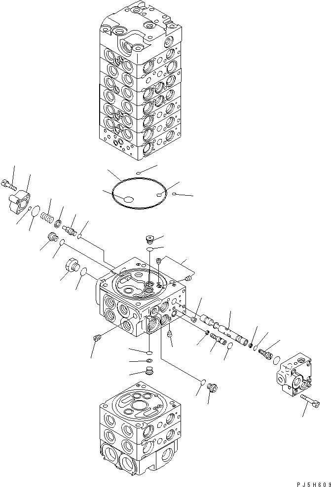 Схема запчастей Komatsu PC58UU-3 - ОСНОВН. КЛАПАН (9-КЛАПАН) (/) (ДЛЯ НАВЕСН. ОБОРУД.) ОСНОВН. КОМПОНЕНТЫ И РЕМКОМПЛЕКТЫ