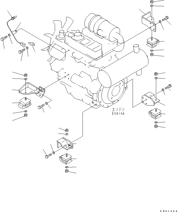Схема запчастей Komatsu PC58UU-3 - КРЕПЛЕНИЕ ДВИГАТЕЛЯ КОМПОНЕНТЫ ДВИГАТЕЛЯ