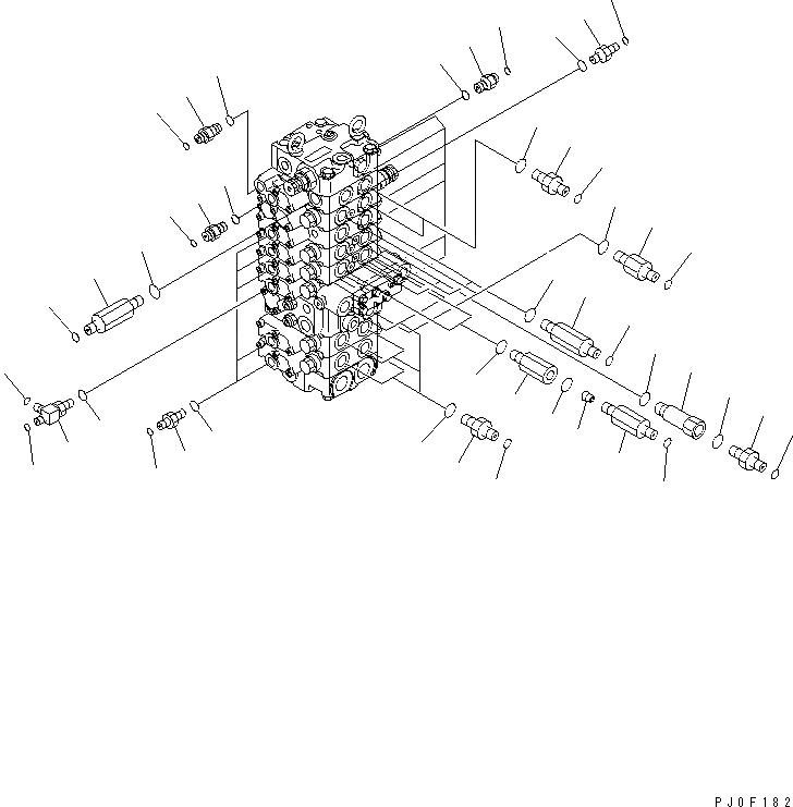 Схема запчастей Komatsu PC58UU-3 - ОСНОВН. КЛАПАН (ПАТРУБОК) (ДЛЯ SLIDE РУКОЯТЬ) ГИДРАВЛИКА