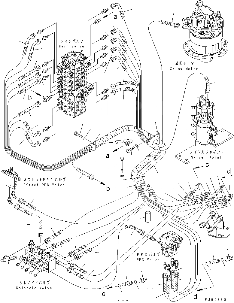 Схема запчастей Komatsu PC58UU-3 - P.P.C. ОСНОВН. ЛИНИЯ ГИДРАВЛИКА