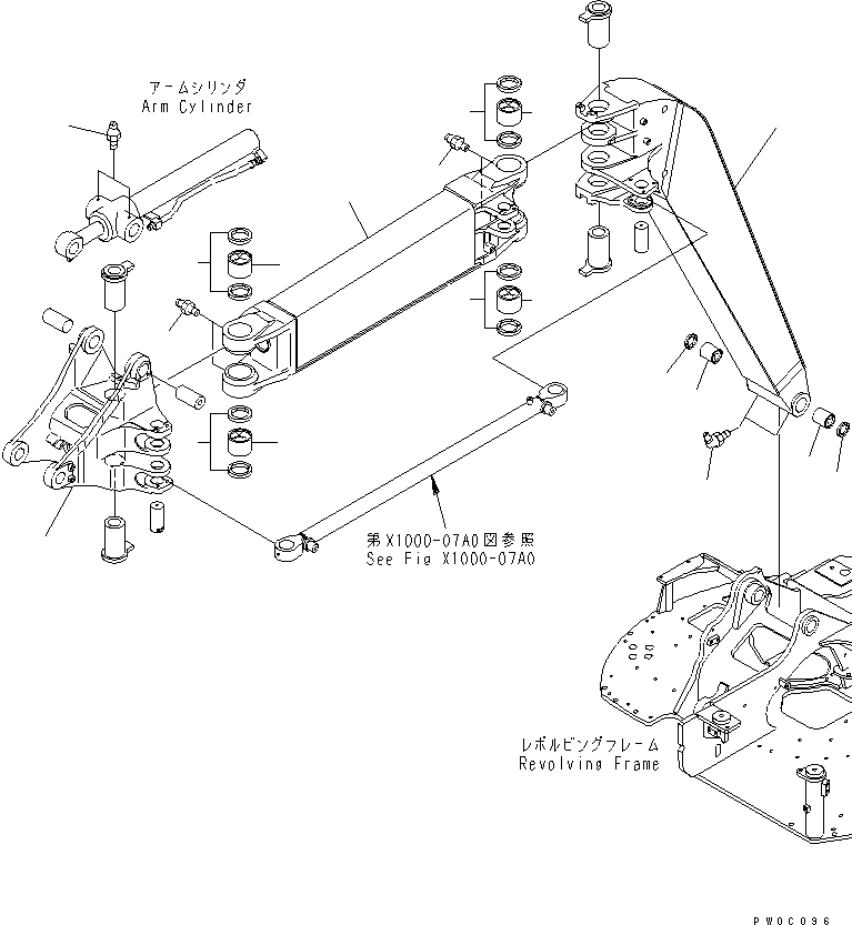 Схема запчастей Komatsu PC58UU-3 - СТРЕЛА (1¤ 2-Я СТРЕЛА И 3 КОРПУС) (ДЛЯ ПОДЪЕМА РУКОЯТИ) РАБОЧЕЕ ОБОРУДОВАНИЕ