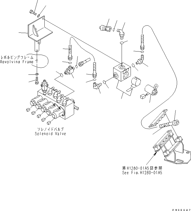 Схема запчастей Komatsu PC58UU-3 - РУКОЯТЬ CRANE (ОСНОВН. ЛИНИЯ PPC) СПЕЦ. ОПЦИИ