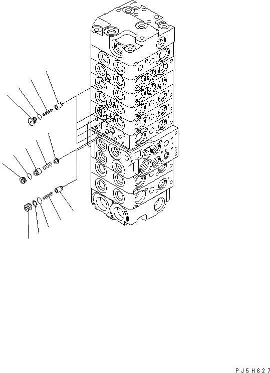 Схема запчастей Komatsu PC58UU-3 - ОСНОВН. КЛАПАН (8-КЛАПАН) (/) ОСНОВН. КОМПОНЕНТЫ И РЕМКОМПЛЕКТЫ