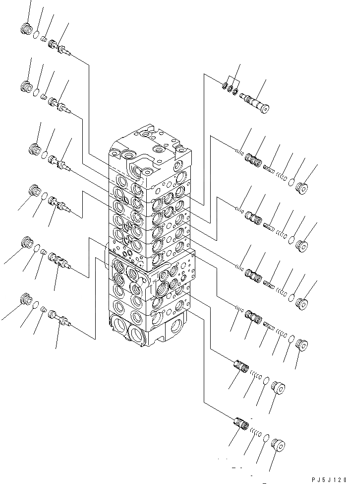 Схема запчастей Komatsu PC58UU-3 - ОСНОВН. КЛАПАН (8-КЛАПАН) (/) ОСНОВН. КОМПОНЕНТЫ И РЕМКОМПЛЕКТЫ