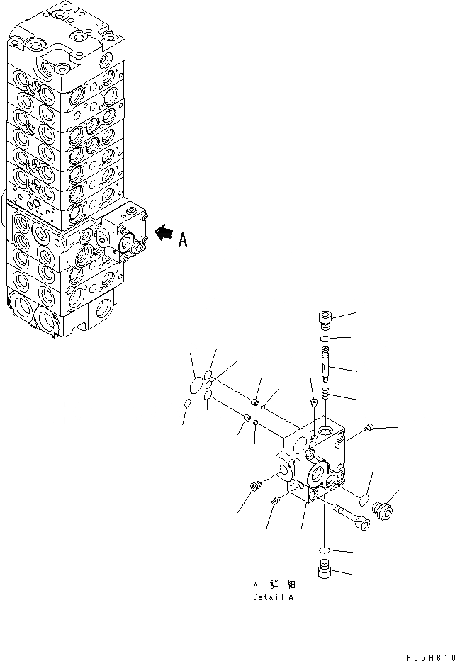 Схема запчастей Komatsu PC58UU-3 - ОСНОВН. КЛАПАН (9-КЛАПАН) (/) (ДЛЯ SLIDE РУКОЯТЬ) ОСНОВН. КОМПОНЕНТЫ И РЕМКОМПЛЕКТЫ