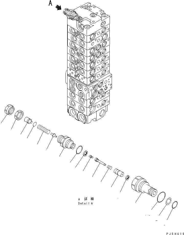 Схема запчастей Komatsu PC58UU-3 - ОСНОВН. КЛАПАН (9-КЛАПАН) (/) (ДЛЯ SLIDE РУКОЯТЬ) ОСНОВН. КОМПОНЕНТЫ И РЕМКОМПЛЕКТЫ