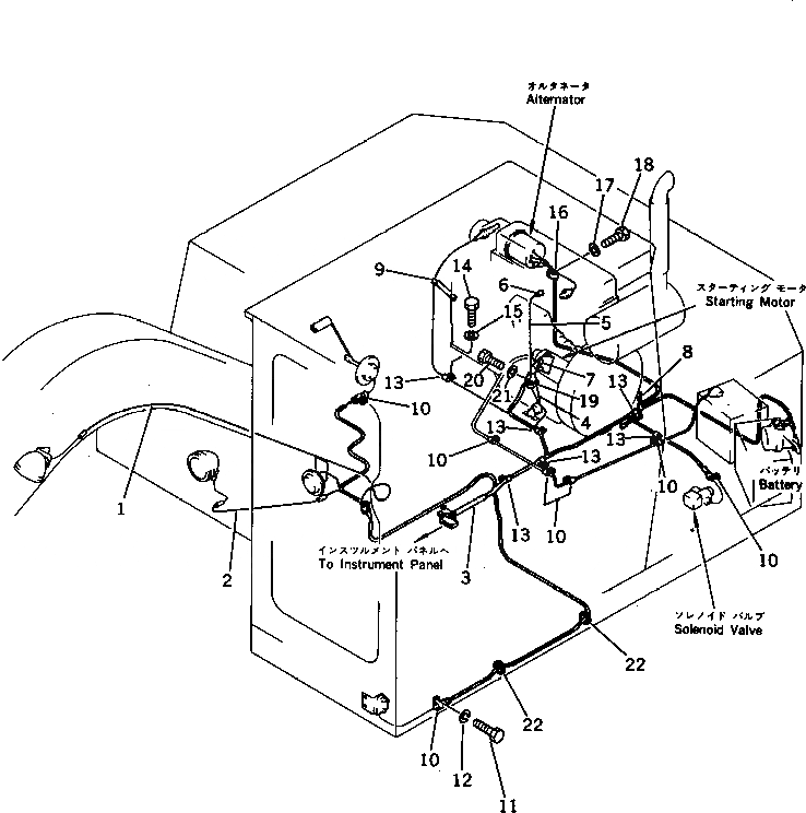 Схема запчастей Komatsu PC60-3 - ЭЛЕКТРИКА (/) КОМПОНЕНТЫ ДВИГАТЕЛЯ И ЭЛЕКТРИКА