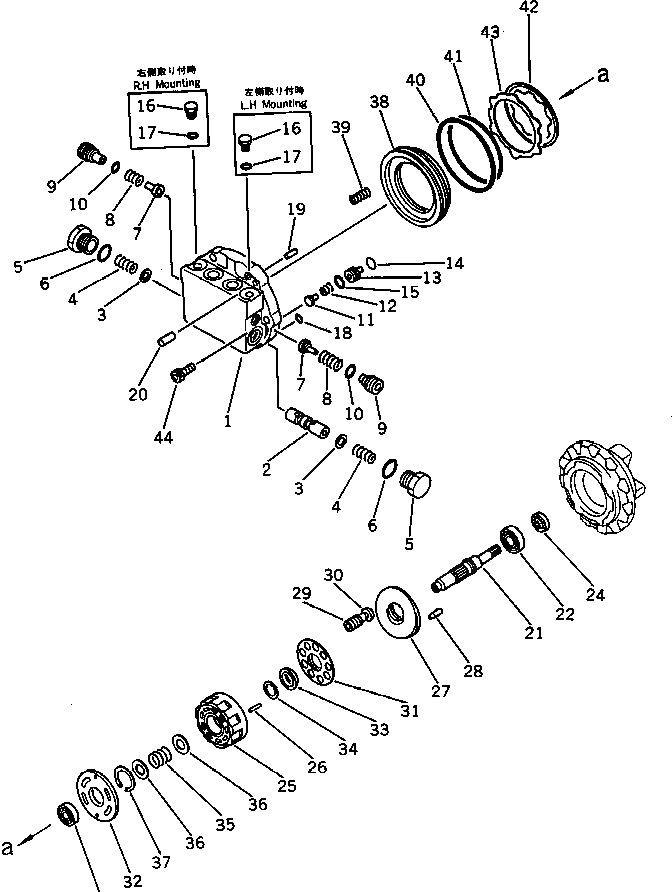 Схема запчастей Komatsu PC60-3 - МОТОР ХОДА (/) ХОД И КОНЕЧНАЯ ПЕРЕДАЧА