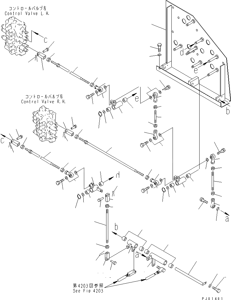 Схема запчастей Komatsu PC60-5 - СПЕЦ. МЕХ-М УПРАВЛ-Я РАБОЧ. ОБОРУД-EM (/) СИСТЕМА УПРАВЛЕНИЯ