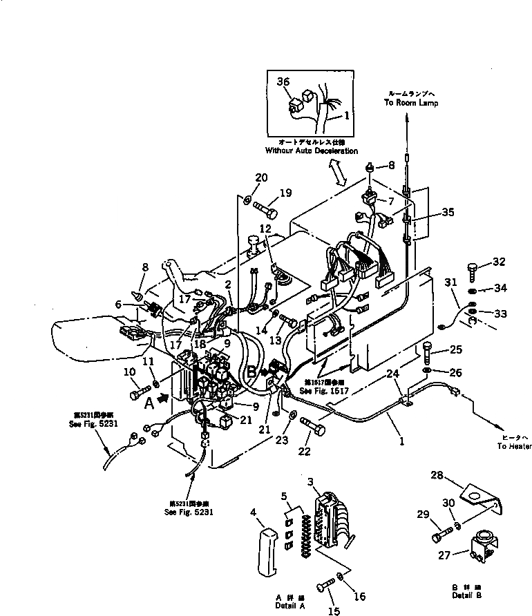 Схема запчастей Komatsu PC60-6 - ЭЛЕКТРИКА (ЛИНИЯ ПАНЕЛИ ПРИБОРОВ) (/) (INCLUDE ОТВАЛ  СПЕЦ-Я.) (ДЛЯ WRIST РЫЧАГ УПРАВЛ-Я) КОМПОНЕНТЫ ДВИГАТЕЛЯ И ЭЛЕКТРИКА