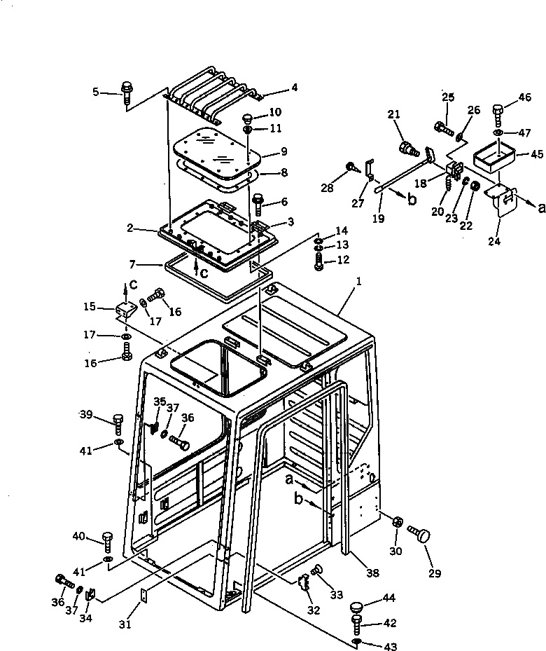 Схема запчастей Komatsu PC60-6 - КАБИНА (/7) (ДЛЯ NORWAY СПЕЦ-Я.)(№-) ЧАСТИ КОРПУСА