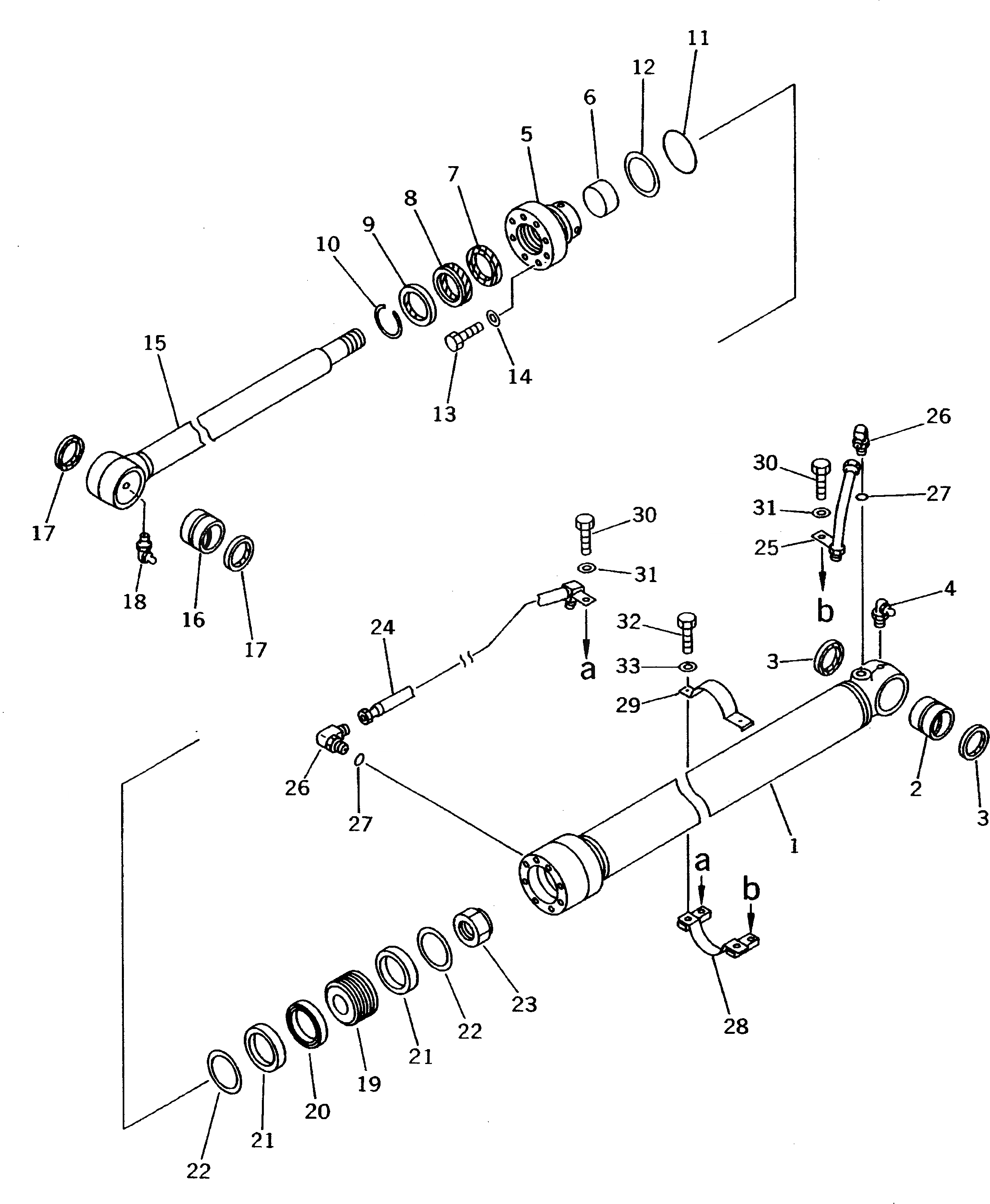 Схема запчастей Komatsu PC60-6 - ЦИЛИНДР КОВША РАБОЧЕЕ ОБОРУДОВАНИЕ