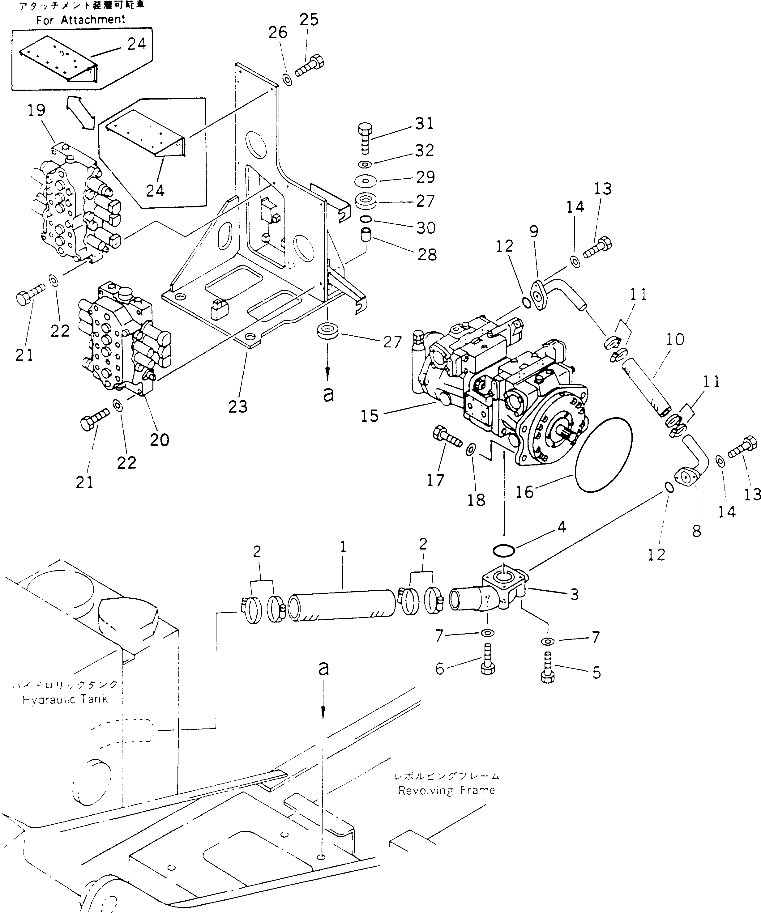 Схема запчастей Komatsu PC60-6 - ГИДРОЛИНИЯ (ВСАСЫВАЮЩАЯ ЛИНИЯAND КЛАПАН) УПРАВЛ-Е РАБОЧИМ ОБОРУДОВАНИЕМ