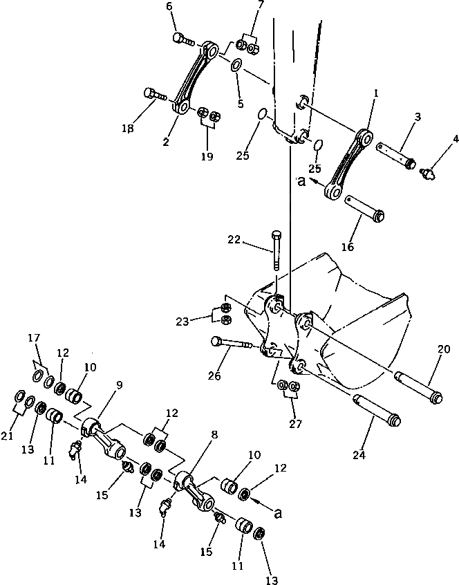 Схема запчастей Komatsu PC60-6S - СОЕДИНЕНИЕ КОВША РАБОЧЕЕ ОБОРУДОВАНИЕ