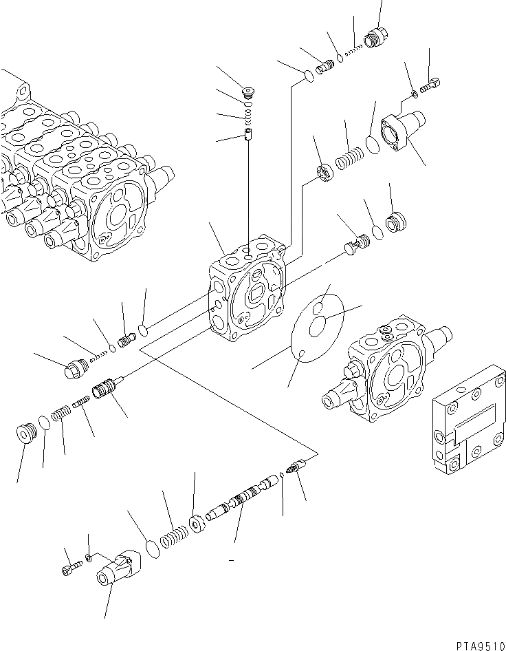 Схема запчастей Komatsu PC60-7 - ОСНОВН. КЛАПАН (8-КЛАПАН) (/8)(№-7) ОСНОВН. КОМПОНЕНТЫ И РЕМКОМПЛЕКТЫ