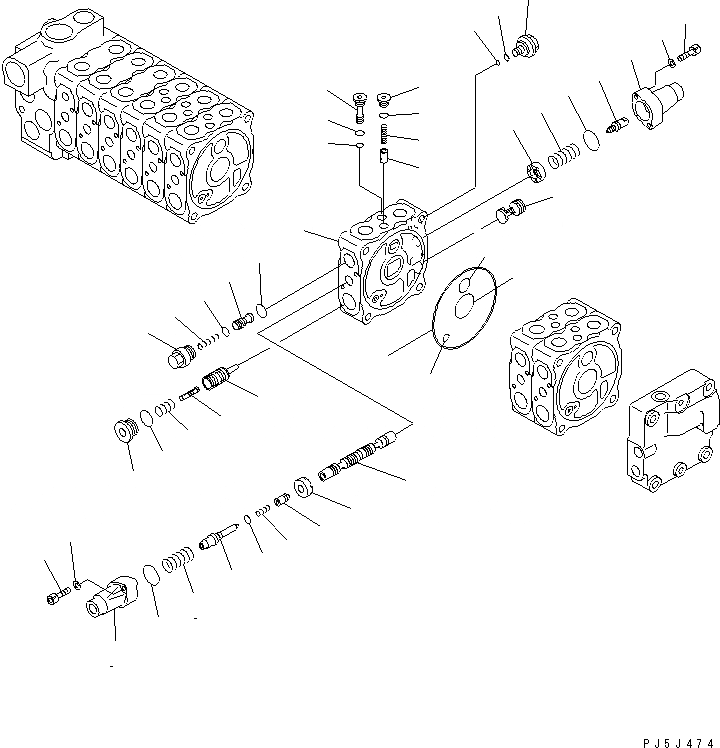 Схема запчастей Komatsu PC60-7 - ОСНОВН. КЛАПАН (9-КЛАПАН) (7/9) (ДЛЯ ОТВАЛ)(№7-) ОСНОВН. КОМПОНЕНТЫ И РЕМКОМПЛЕКТЫ