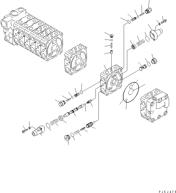 Схема запчастей Komatsu PC60-7 - ОСНОВН. КЛАПАН (9-КЛАПАН) (8/9) (ДЛЯ ОТВАЛ)(№7-) ОСНОВН. КОМПОНЕНТЫ И РЕМКОМПЛЕКТЫ