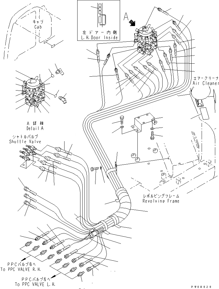 Схема запчастей Komatsu PC60-7-B - MULTIPLE PATTERN WAY (ШЛАНГИ И ПЛАСТИНА)(№-) ГИДРАВЛИКА