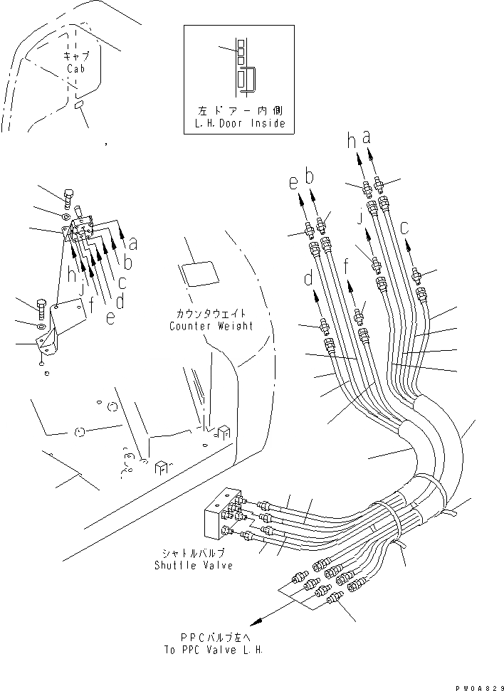 Схема запчастей Komatsu PC60-7-B - MULTIPLE PATTERN WAY (ШЛАНГИ И ПЛАСТИНА)(№-) ГИДРАВЛИКА