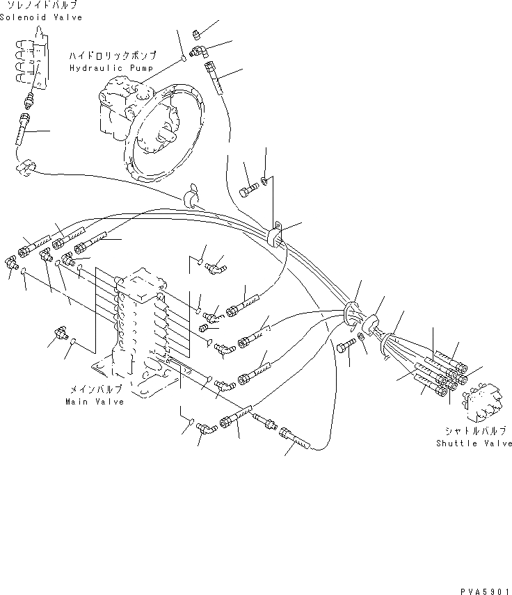 Схема запчастей Komatsu PC60-7-B - P.P.C. ОСНОВН. ЛИНИЯ(№-7) ГИДРАВЛИКА