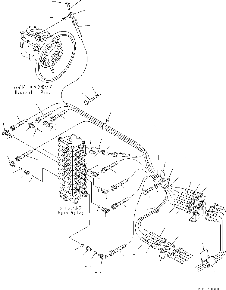 Схема запчастей Komatsu PC60-7-B - P.P.C. ОСНОВН. ЛИНИЯ(№8-) ГИДРАВЛИКА