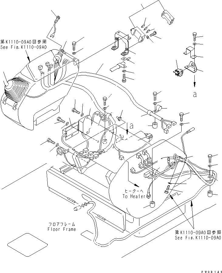 Схема запчастей Komatsu PC60-7-B - ОСНОВН. КОНСТРУКЦИЯ (Э/ПРОВОДКА)(№8-) КАБИНА ОПЕРАТОРА И СИСТЕМА УПРАВЛЕНИЯ