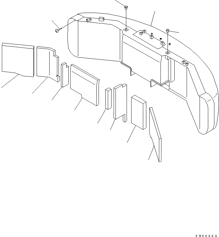 Схема запчастей Komatsu PC60-7-B - ПРОТИВОВЕС (ТЕЛЕСКОПИЧЕСК. РУКОЯТЬ)(№8-) ЧАСТИ КОРПУСА