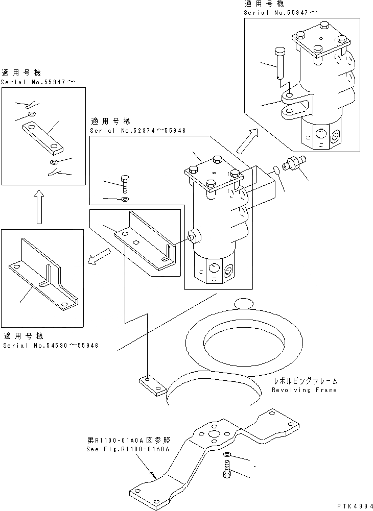 Схема запчастей Komatsu PC60-7-B - ПОВОРОТНОЕ СОЕДИНЕНИЕ (ЭЛЕМЕНТЫ КРЕПЛЕНИЯ) (СПЕЦИФ-Я С ОТВАЛОМ)(№7-) ПОВОРОТН. КРУГ И КОМПОНЕНТЫ