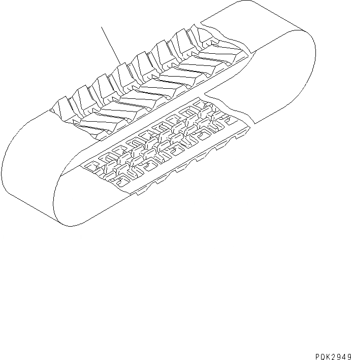 Схема запчастей Komatsu PC60-7-B - ГУСЕНИЦЫ (РЕЗИН. SHOE)(№7-) ХОДОВАЯ