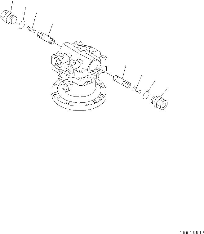 Схема запчастей Komatsu PC60-7-B - МОТОР ПОВОРОТА (/)(№-97) ОСНОВН. КОМПОНЕНТЫ И РЕМКОМПЛЕКТЫ