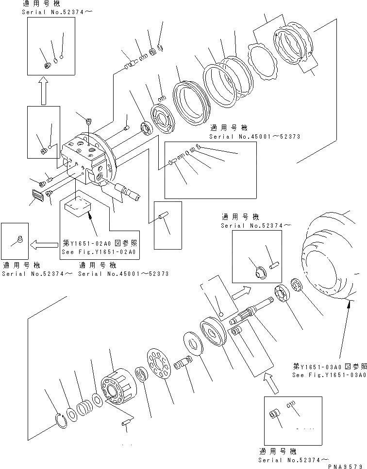 Схема запчастей Komatsu PC60-7-B - ХОД MTOR (/)(№-877) ОСНОВН. КОМПОНЕНТЫ И РЕМКОМПЛЕКТЫ