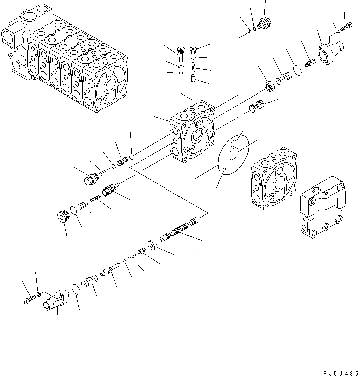 Схема запчастей Komatsu PC60-7-B - ОСНОВН. КЛАПАН (8-КЛАПАН) (7/8) (ДЛЯ ОТВАЛ)(№7-) ОСНОВН. КОМПОНЕНТЫ И РЕМКОМПЛЕКТЫ