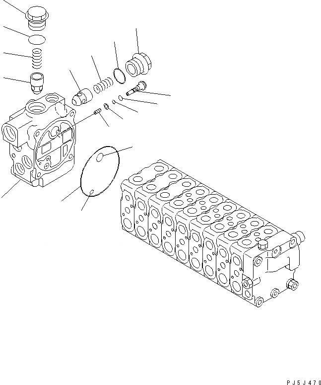 Схема запчастей Komatsu PC60-7-B - ОСНОВН. КЛАПАН (9-КЛАПАН) (/9) (ДЛЯ ОТВАЛ)(№7-) ОСНОВН. КОМПОНЕНТЫ И РЕМКОМПЛЕКТЫ