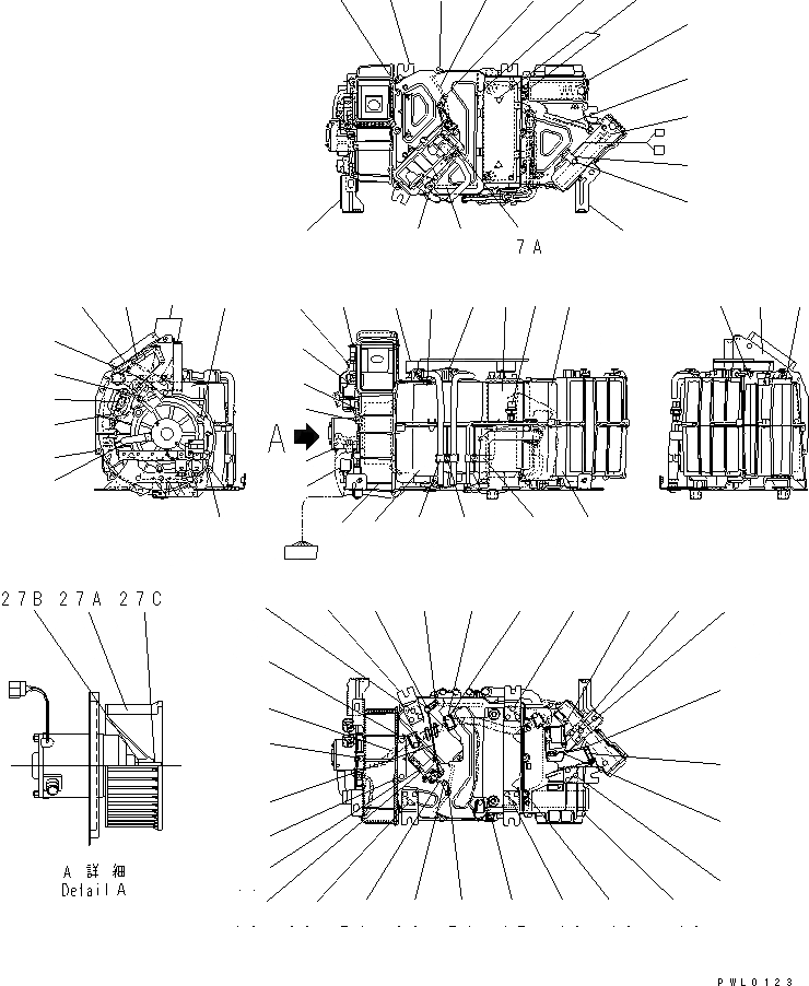 Схема запчастей Komatsu PC60-7-B - КОНДИЦ. ВОЗДУХА (БЛОК КОНДИЦИОНЕРА)(№-) ОСНОВН. КОМПОНЕНТЫ И РЕМКОМПЛЕКТЫ