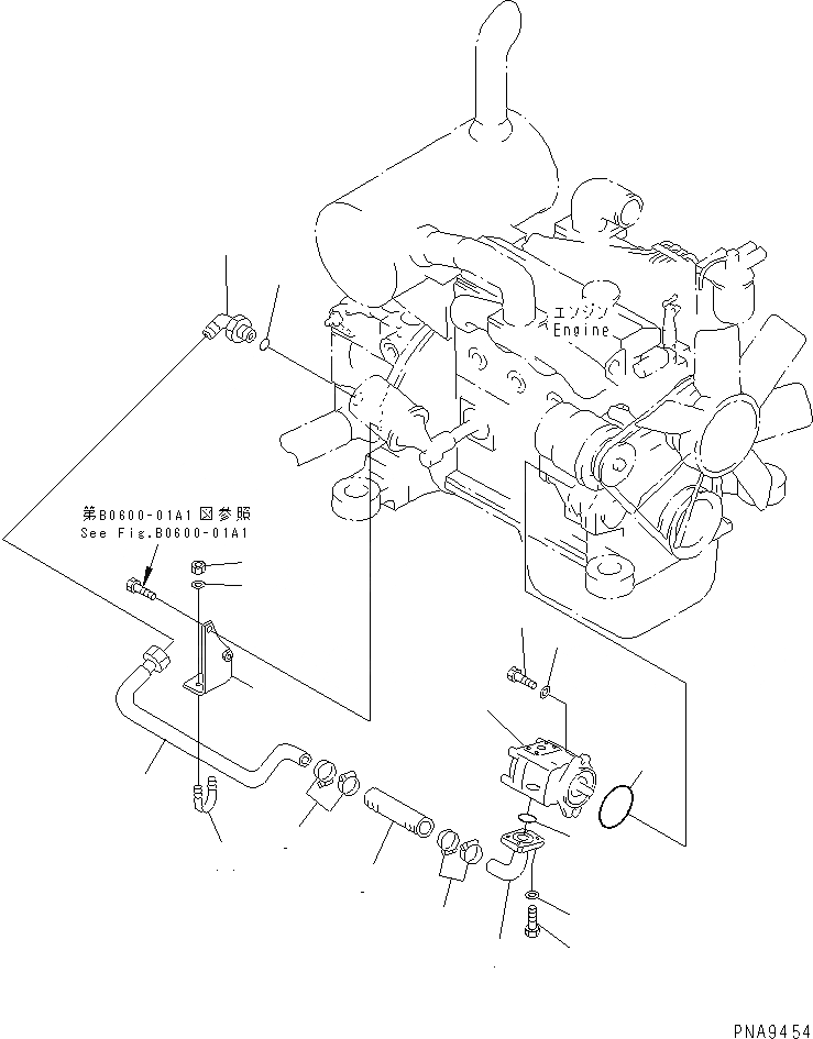 Схема запчастей Komatsu PC60-7E-B - ОТВАЛ ЛИНИЯ (ВЕРХН.) (ЛИНИЯ НАСОСА)(№-7) ГИДРАВЛИКА