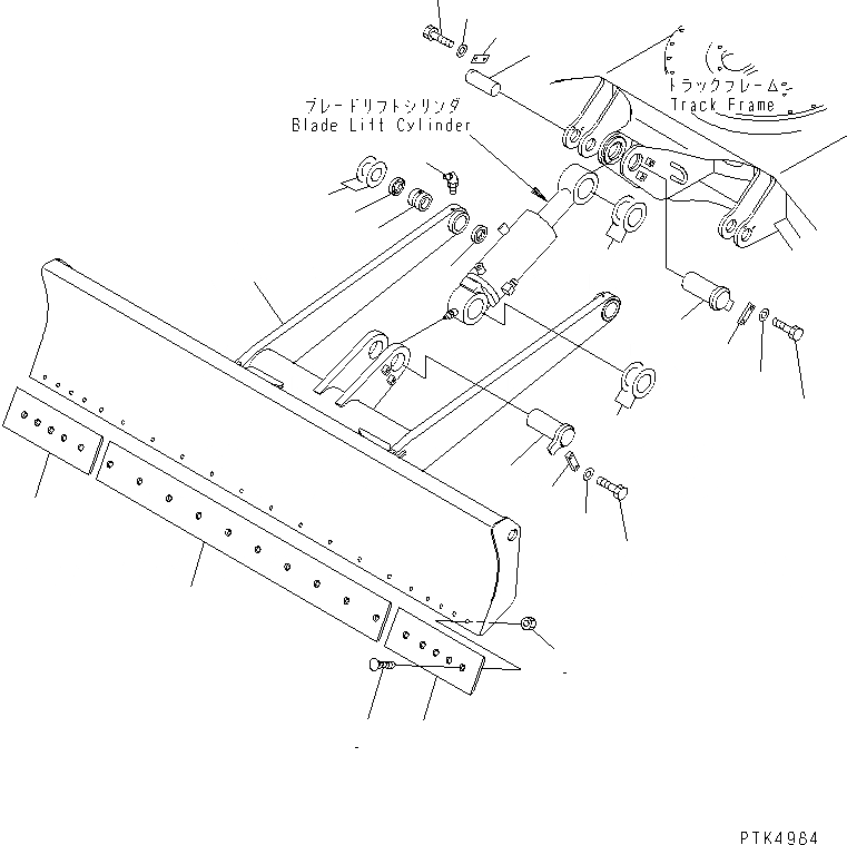 Схема запчастей Komatsu PC60-7E-B - ОТВАЛ (УСИЛ.)(№777-) РАБОЧЕЕ ОБОРУДОВАНИЕ