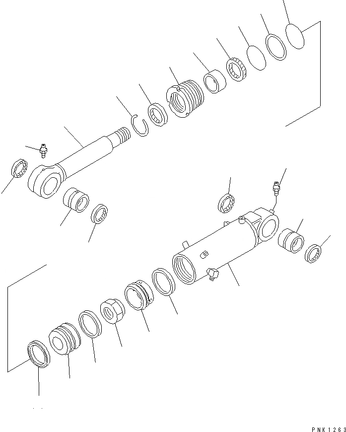 Схема запчастей Komatsu PC60-7E-B - ЦИЛИНДР ОТВАЛА (ВНУТР. ЧАСТИ) (ДЛЯ ТЕЛЕСКОПИЧЕСК. РУКОЯТЬ)(№7-) ОСНОВН. КОМПОНЕНТЫ И РЕМКОМПЛЕКТЫ