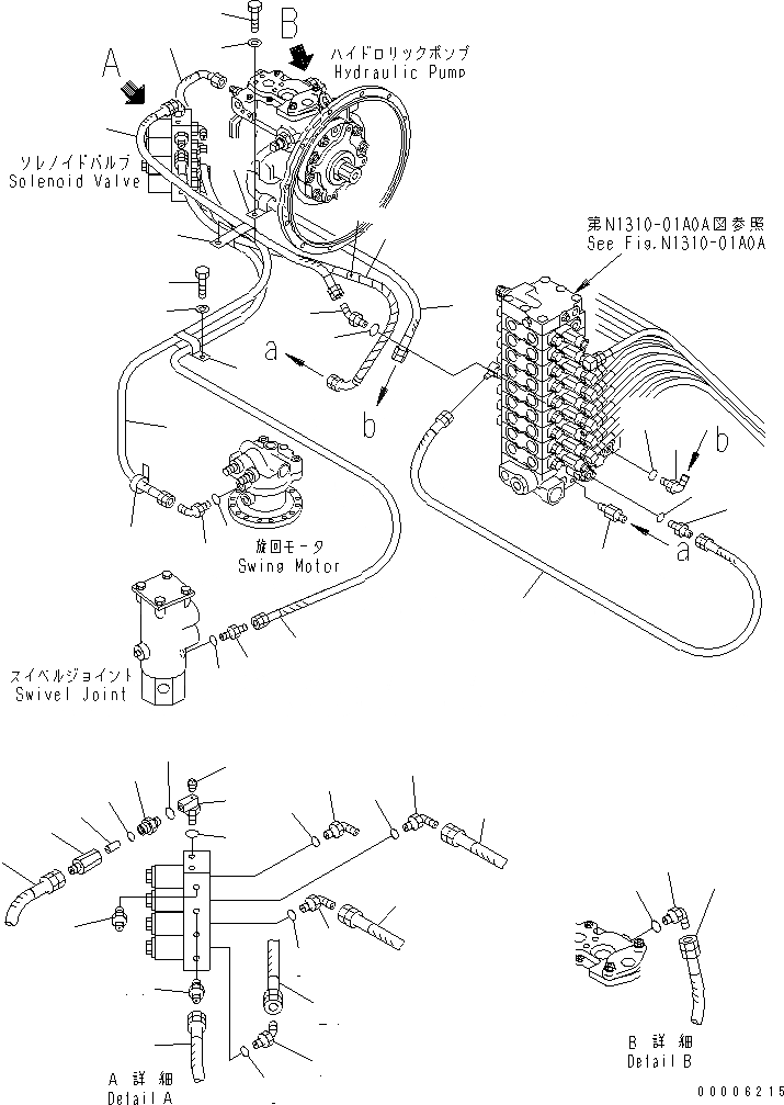 Схема запчастей Komatsu PC60-7 - СОЛЕНОИДНЫЙ КЛАПАН ЛИНИЯ (ДЛЯ CHINA)(№99-) ГИДРАВЛИКА