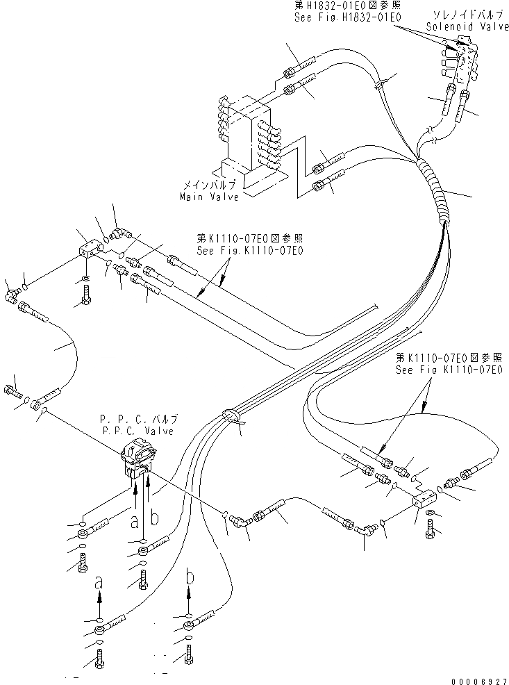 Схема запчастей Komatsu PC60-7 - ОСНОВН. КОНСТРУКЦИЯ (P.P.C. ЛИНИЯ ХОДА) (ДЛЯ CHINA)(№99-) КАБИНА ОПЕРАТОРА И СИСТЕМА УПРАВЛЕНИЯ