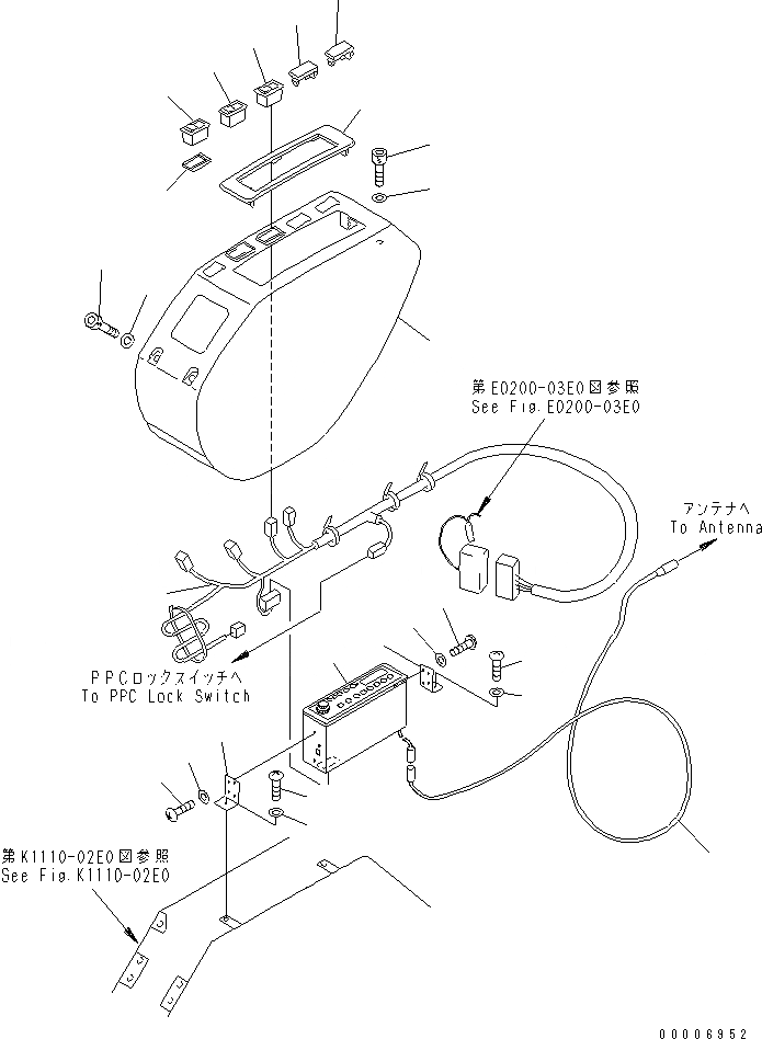 Схема запчастей Komatsu PC60-7 - ОСНОВН. КОНСТРУКЦИЯ (КРЫШКАЛЕВ.) (ДЛЯ CHINA)(№99-) КАБИНА ОПЕРАТОРА И СИСТЕМА УПРАВЛЕНИЯ