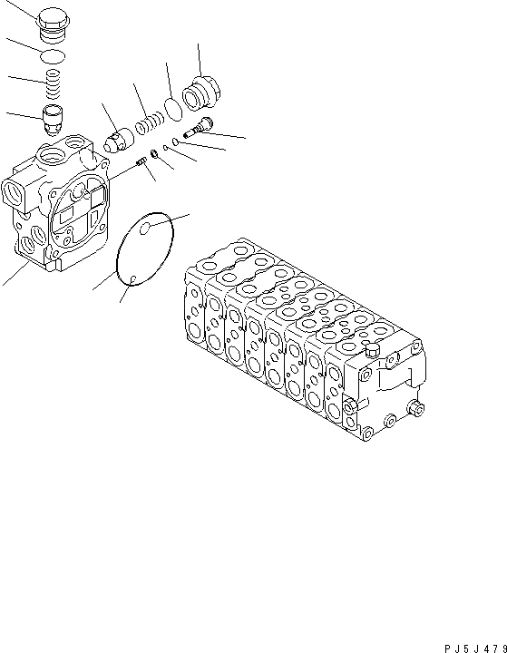 Схема запчастей Komatsu PC60-7 - ОСНОВН. КЛАПАН (8-КЛАПАН) (/8) (ДЛЯ ОТВАЛ)(№8-) ОСНОВН. КОМПОНЕНТЫ И РЕМКОМПЛЕКТЫ